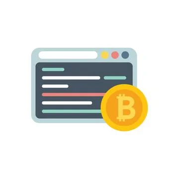 Web crypto icon flat vector. Money bitcoin 스톡 일러스트