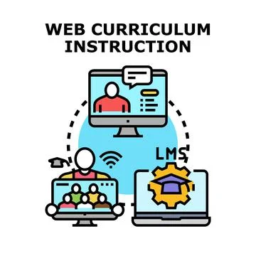 Web curriculum instruction learning management system concept Stock Illustration