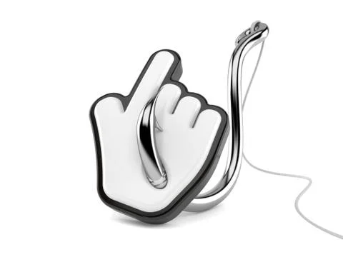 Web cursor with fishing hook Illustrazione stock