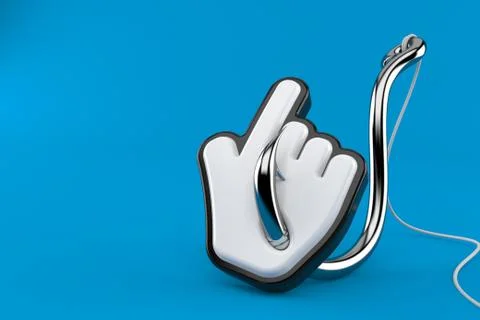 Web cursor with fishing hook Illustrazione stock