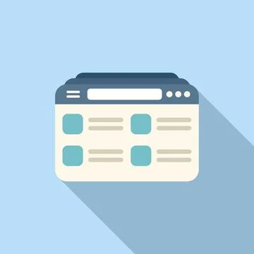 Web customer database icon flat vector. Crm data Stock Illustration