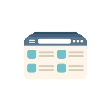 Web customer database icon flat vector. Crm data Stock Illustration