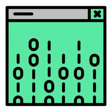 Web cyber attack icon outline vector. Virus code Illustrazione stock