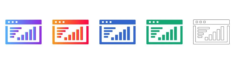 Web Dashboard Analytics Icon Set Stock Illustration