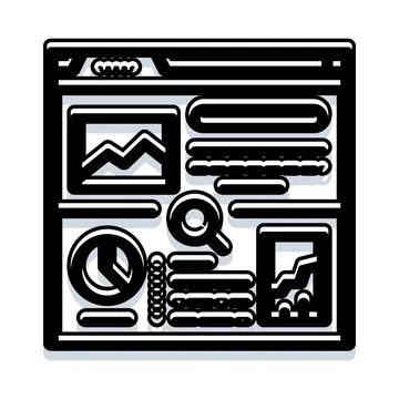 Web dashboard analyzing business data information interface イラスト素材