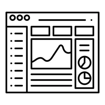 Web Dashboard Line Icon Stock Illustration
