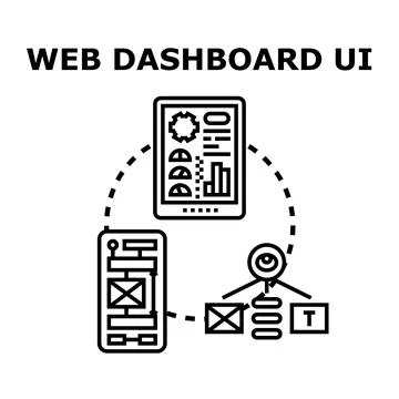 Web dashboard ui creating business analytics data management Stock Illustration