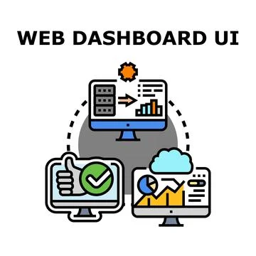 Web dashboard ui displaying data analytics concept イラスト素材