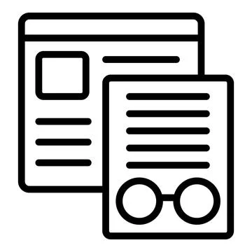 Web data icon outline vector. Study case Stockillustratie