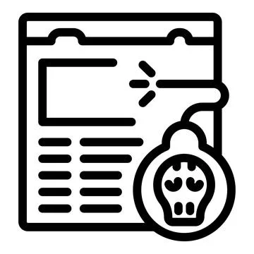 Web data network icon outline vector. Virus social bug Illustrazione stock
