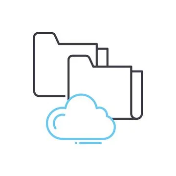 Web data storage line icon, outline symbol, vector illustration, concept sign Stock Illustration
