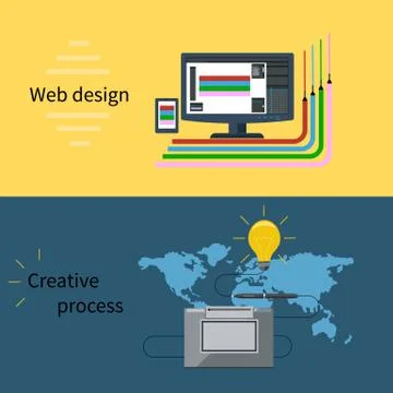 Web design and creative process concept Stock Illustration