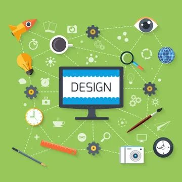 Web design and development concept Stockillustratie