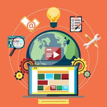 Web design and development concept Stockillustratie