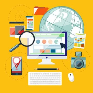 Web design and development concept Stock Illustration