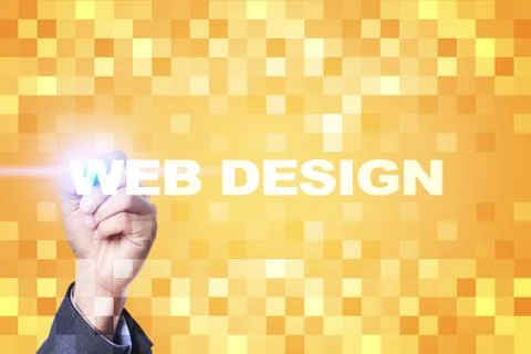 Web design and development concept on the virtual screen. Foto stock