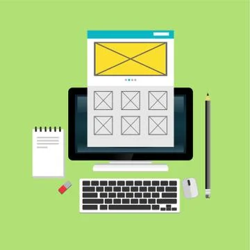 Web design and development concepts. Elements for mobile and web applications 库存插图