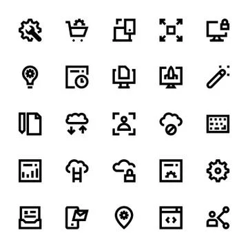 Web Design and Development Vector Icons Illustrazione stock