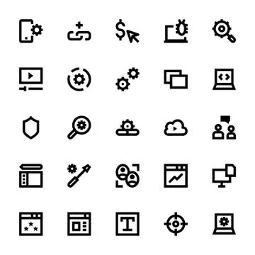 Web Design and Development Vector Icons Set Stock Illustration