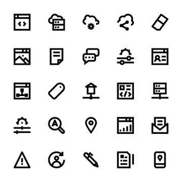 Web Design and Development Vector Icons Pack Stock Illustration