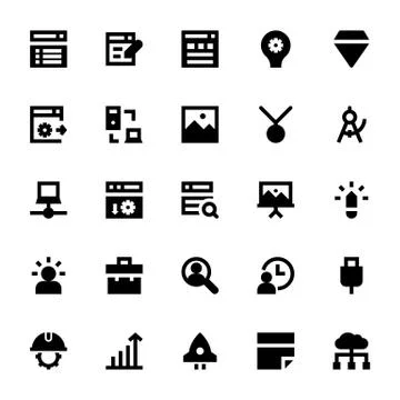 Web Design and Development Vector Icons Collection Stock Illustration