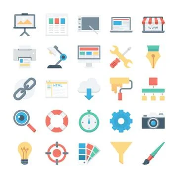Web Design and Development Vector Icons Stock Illustration