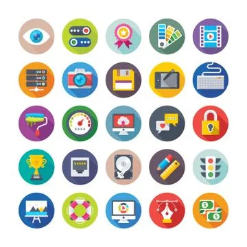 Web Design and Development Vector Icons  Stock Illustration