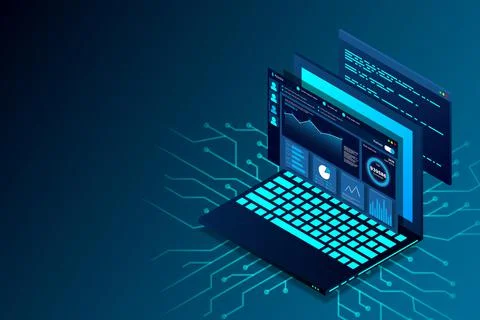 Web design and development vector isometric illustrations. web design develop イラスト素材