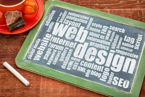 Web design and development word cloud web design and development word clou... Stock Photos