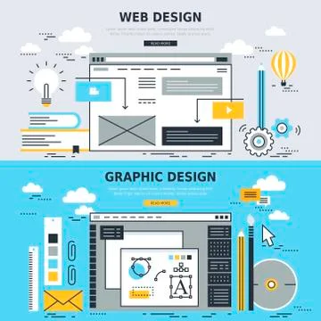 Web design and graphic design concept Illustrazione stock
