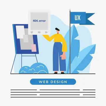 Web design and man with presentation board vector illustration Stock Illustration