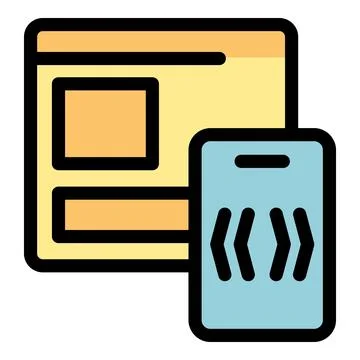 Web design and mobile app development creating user interface on smartphone.. Illustrazione stock