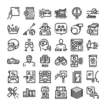 Web design and mobile app thin line icons Stock Illustration