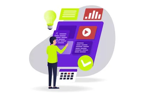 Web design and seo digital marketing Stock Illustration