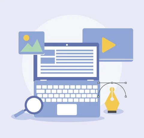 Web design articles Illustrazione stock