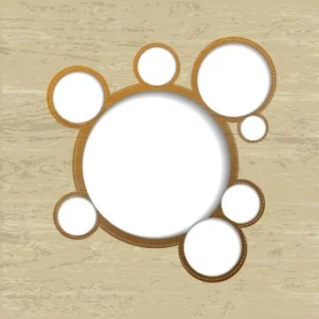 Web design bubbles with wood background Stock Illustration