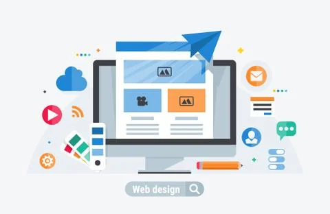 Web design build Stock Illustration