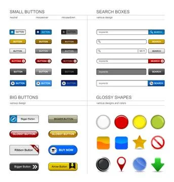 Web Design Button Element 스톡 일러스트