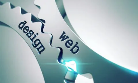 Web Design on the Cogwheels Stock-Illustration