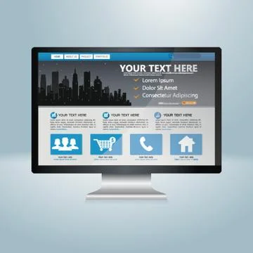 Web Design On A Computer Illustrazione stock