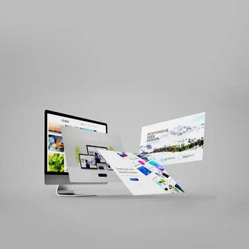 Web design concept 3d rendering and 3d illustration Stock Illustration