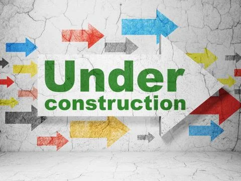 Web design concept: arrow with Under Construction on grunge wall background Stock Illustration