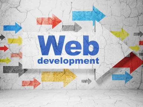 Web design concept: arrow with Web Development on grunge wall background Stock Illustration