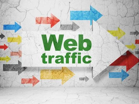 Web design concept: arrow with Web Traffic on grunge wall background イラスト素材