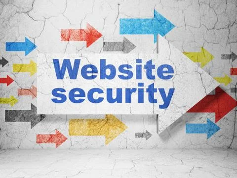 Web design concept: arrow with Website Security on grunge wall background Stock Illustration