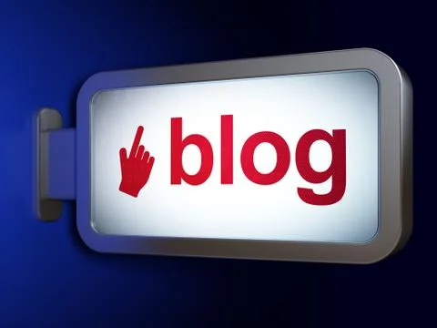 Web design concept: Blog and Mouse Cursor on billboard background イラスト素材