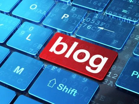 Web design concept: Blog on computer keyboard background イラスト素材