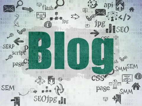 Web design concept: Blog on Digital Paper background Illustrazione stock