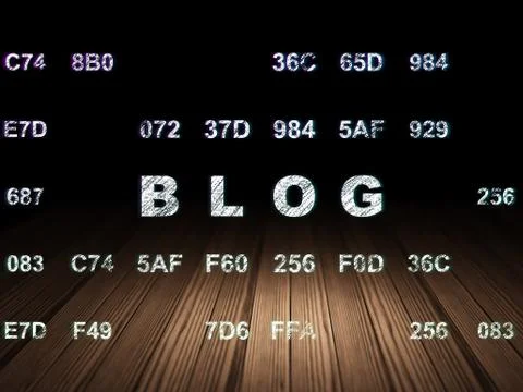 Web design concept: Blog in grunge dark room Stockillustratie