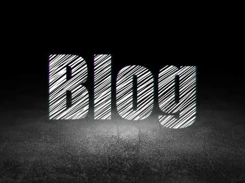 Web design concept: Blog in grunge dark room Stock Illustration